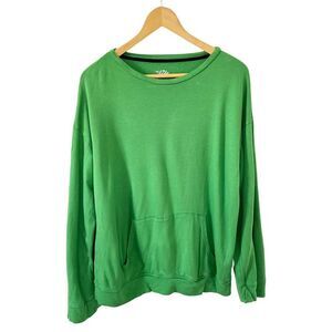 Made‎ For Life Lime Green Crewneck Kangaroo Pocket Long Sleeve T-Shirt